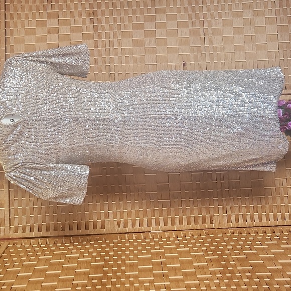 HILARY RADLEY Sz XS Special Ocassion, Spring Summer Wedding Gold Sequins Dress - Picture 4 of 9